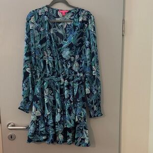 Lilly Pulitzer Blue and Green Floral Dress